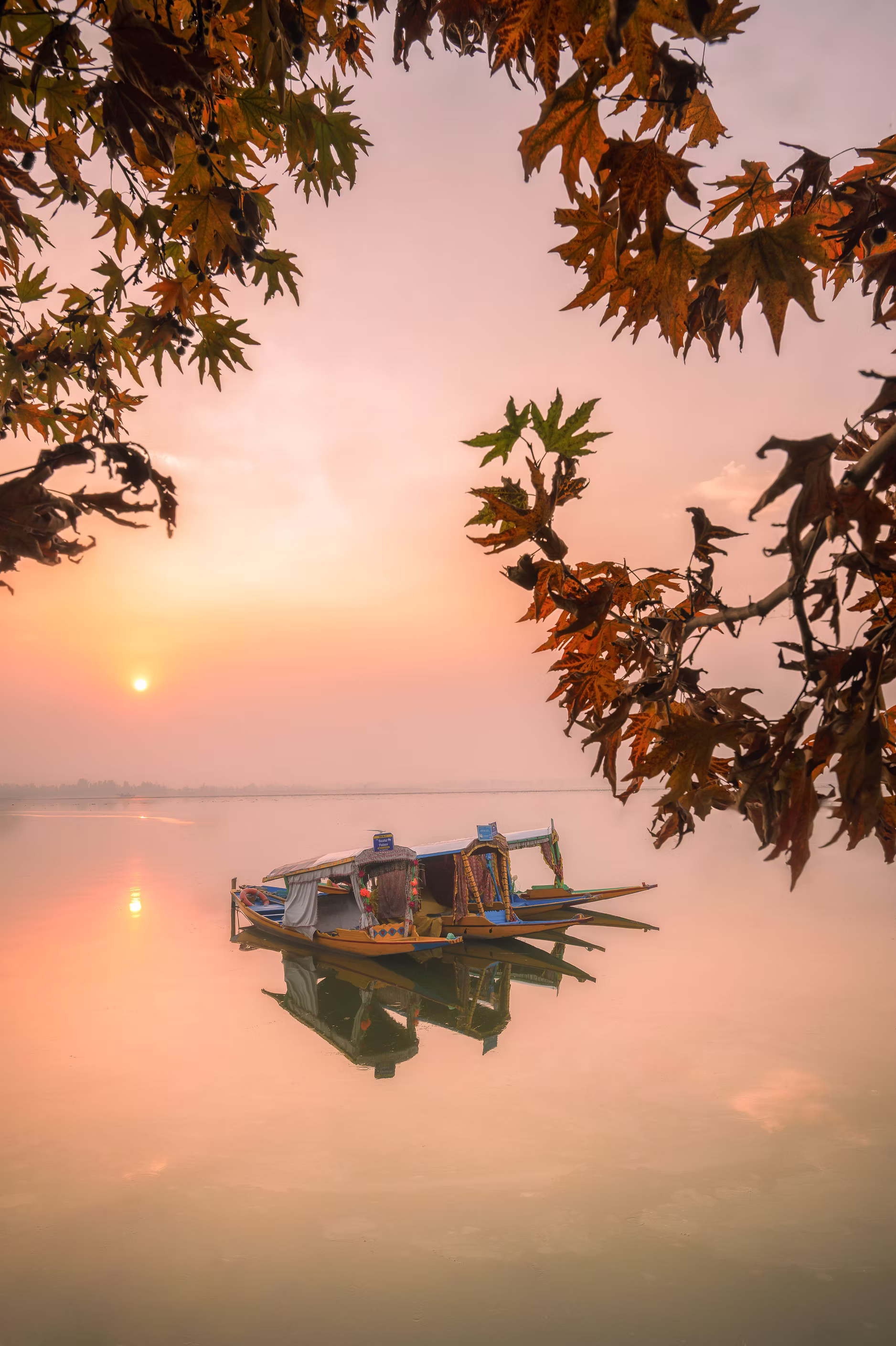 Autumn mountain scenery in Kashmir