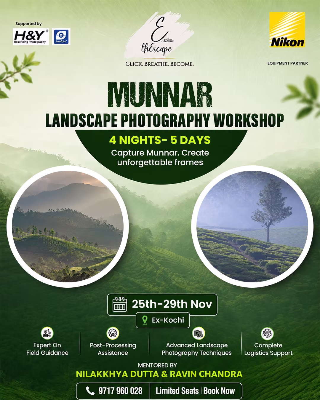 Munnar landscape photography workshop poster